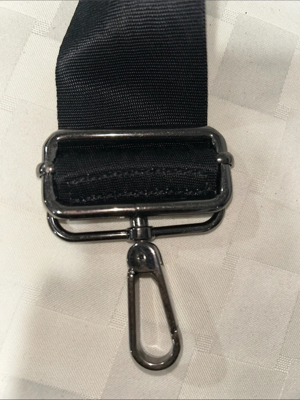 Black Adjustable Messenger Bag Strap with Metal Clips